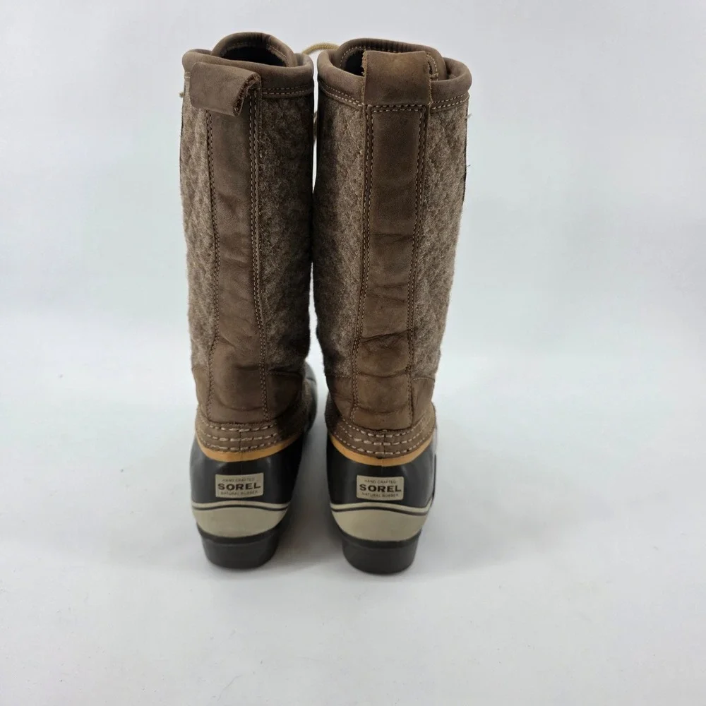 Sorel Sorelli Tall Lace Waterproof Duck Boot Tan Quilted Womens  8 Outdoor Warm